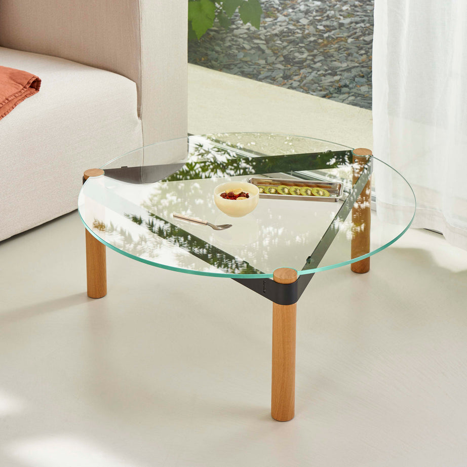 Ronde DISC salontafel Ø 80cm - transparant glas