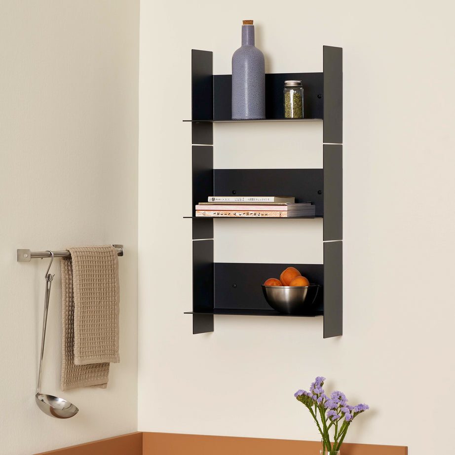 Lote de 3 estantes de pared PLI de acero - 20 a 60cm