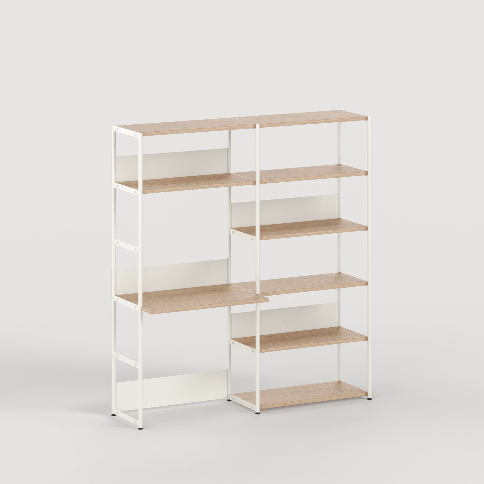 Scaffale con scrivania UNIT - H180 à 215 x L164cm - legno eco-certificato