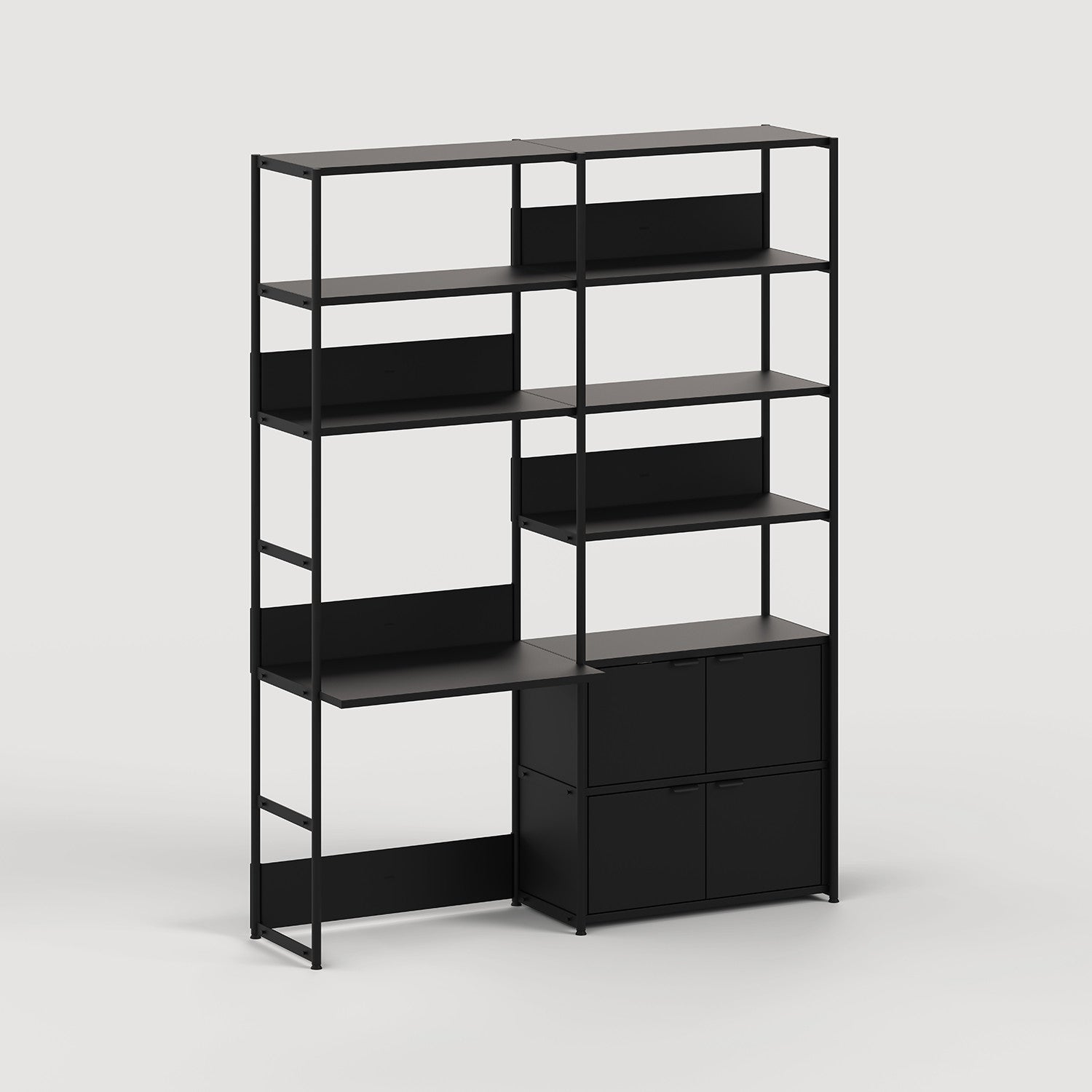 Schreibtischregal UNIT - H180 bis 215 x B164cm - pulverbeschichteter Stahl