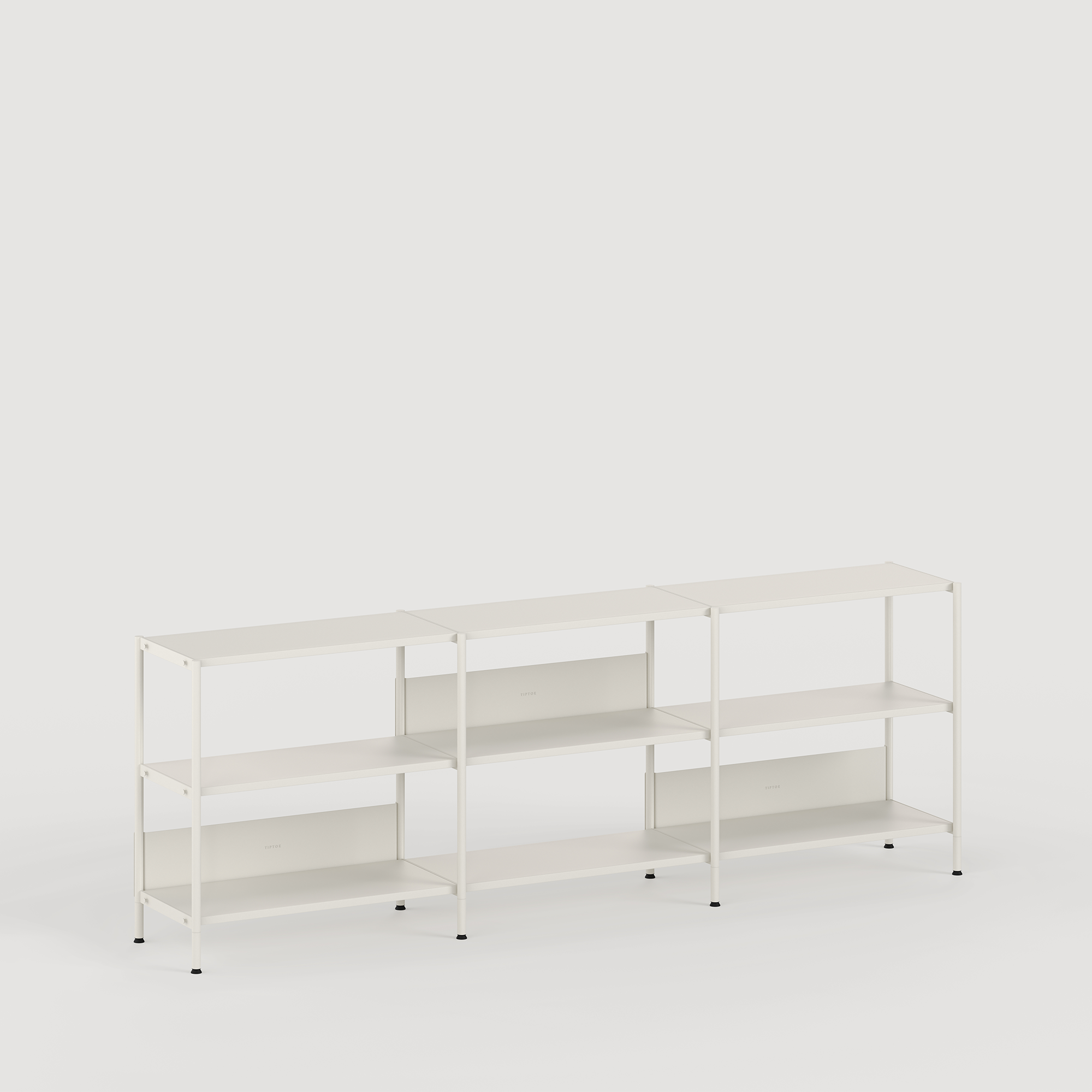 Regal UNIT - H75 bis 85 x B244cm - pulverbeschichteter Stahl