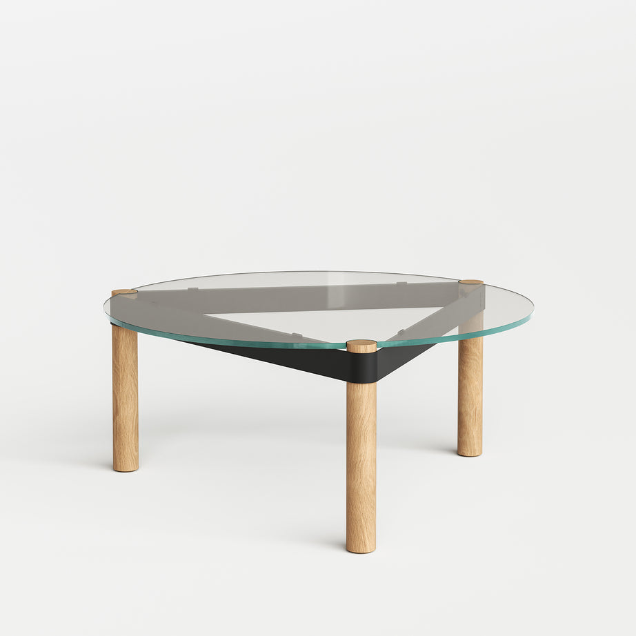 Ronde DISC salontafel Ø 80cm - transparant glas