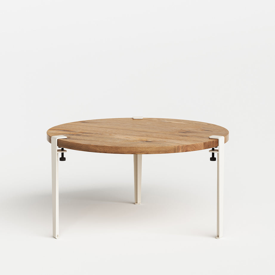 Tavolino rotondo TIPTOE Ø 80cm - legno antico riciclato